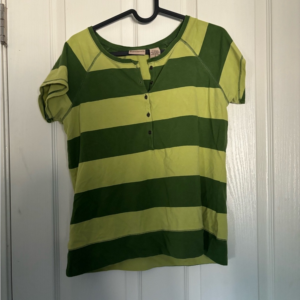 striped button up baby tee